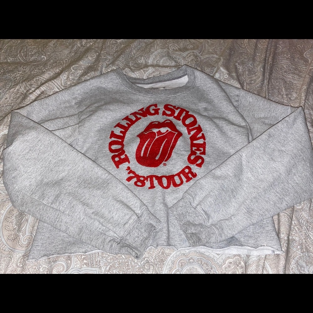 Rolling Stones cropped crew neck